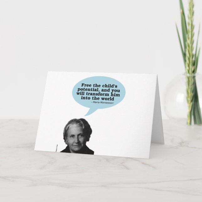 Carte citation de montessori de Maria (Devant)