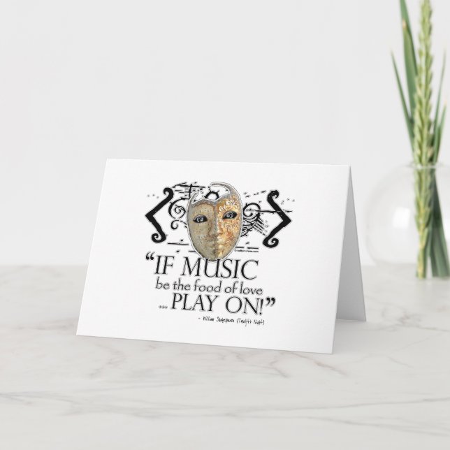 Carte Citation de musique de douzième nuit (Devant)
