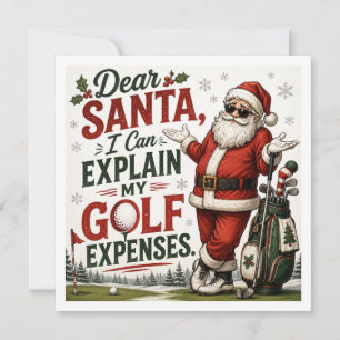 Carte Citation de Noël drôle de golf pour golfeur