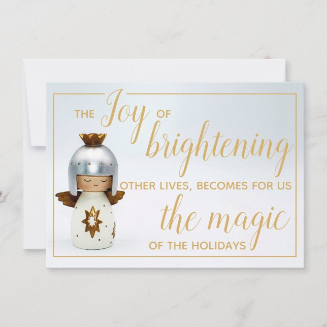 Carte Citation de Noël inspirante avec un ange et du tex (Devant)