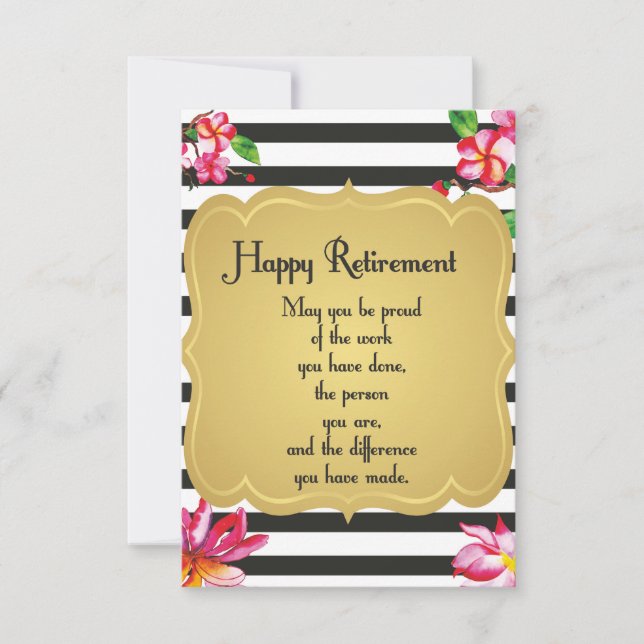 Carte Citation de retraite heureuse Cadeau d'adieu (Devant)