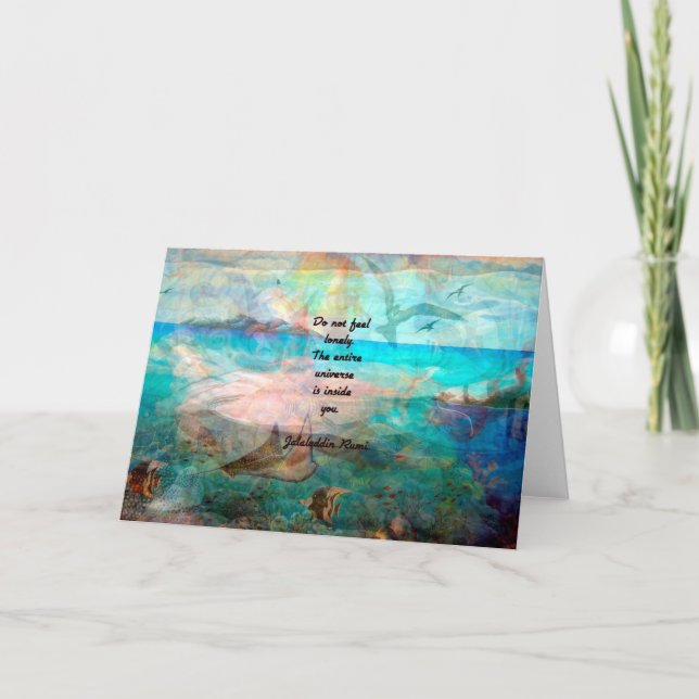 Carte Citation De Rumi Inspiration Sur L'Univers (Devant)