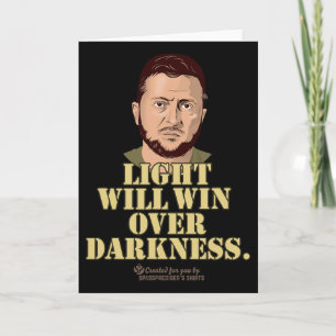 Carte Citation de Zelensky La lumière vaincra le préside