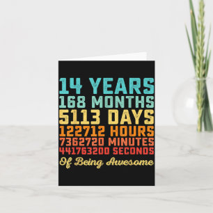 Carte Citation drôle d'anniversaire 14 ans B-Day Math