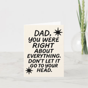 Carte Citation drôle pour la fête des pères Papa humour 