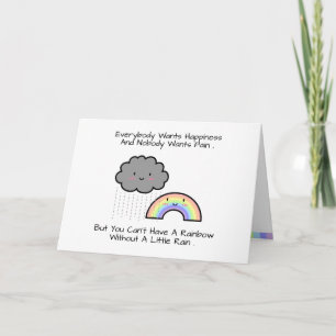 Carte Citation du bonheur nuageux de pluies arc-en-ciel 