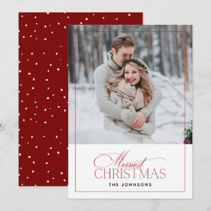 Carte Citation du script de Noël rouge et blanc