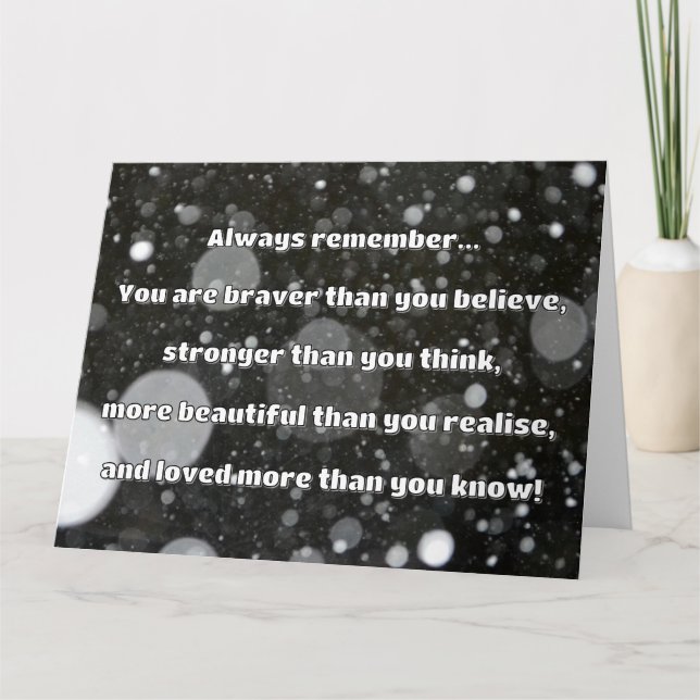 Carte Citation Empath Bravery Positive Encouragement (Devant)