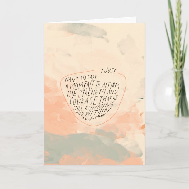 Carte Citation encourageante de force et de courage pour (Devant)