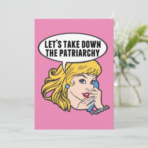 Carte Citation féministe adorable Pop Art Anti Patriarch