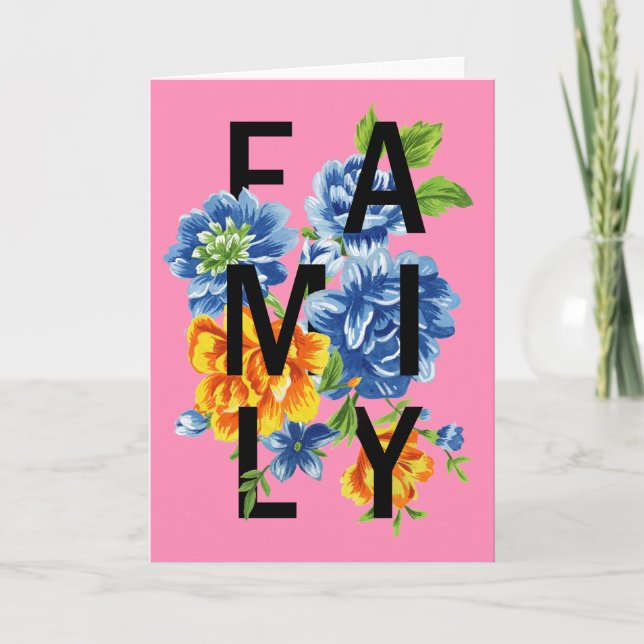 Carte Citation Floral Family (Devant)