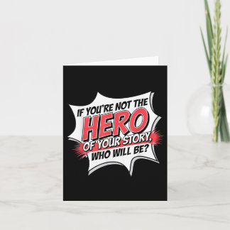 Carte Citation Héros Motivationnel Style BD Inspiration
