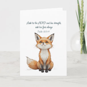 Carte Citation Inspirante Chrétienne Psaume 105:4 Renard