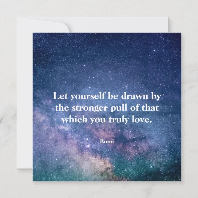 Carte Citation Inspirante de Rumi sur l'Univers (Devant)