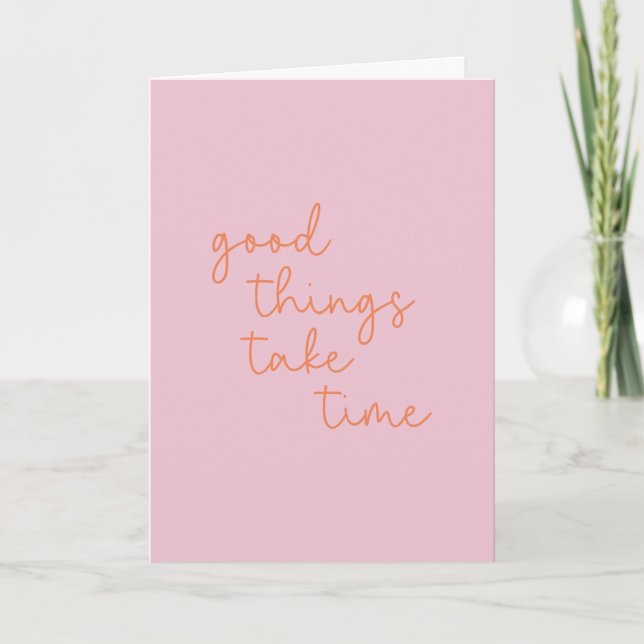 Carte Citation inspirante en rose et orange (Devant)