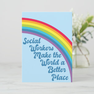 Carte Citation Inspiration du travailleur social Rainbow