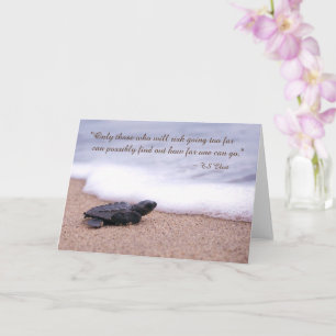 Carte Citation Inspirationnelle Baby Sea Turtle Sand Oce