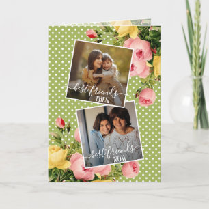 Carte Citation Meilleures Amies Photo Personnalisée Fleu