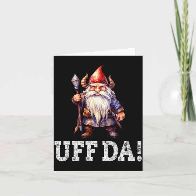 Carte Citation norvégienne Uff Da Gnome scandinave Vikin (Devant)