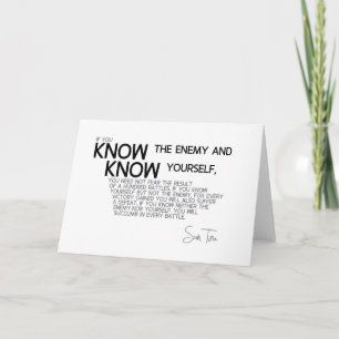 Carte CITES : Sun Tzu : Connaissez l'ennemi et vous-même