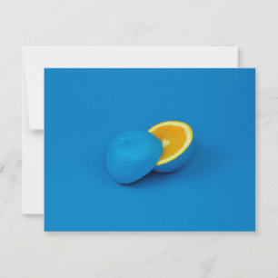 Carte citron bleu coupé en deux moitiés