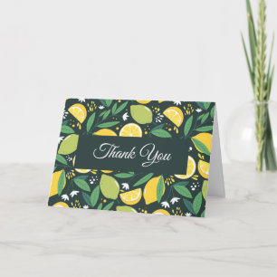 Carte Citron et Limon Motif de fruits Merci