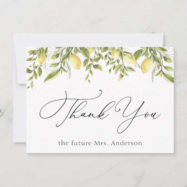 Carte Citrons et Merci verdoyant (Devant)