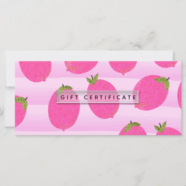 Carte Citrons roses Certificat cadeau Fruit Été Fruit br (Devant)