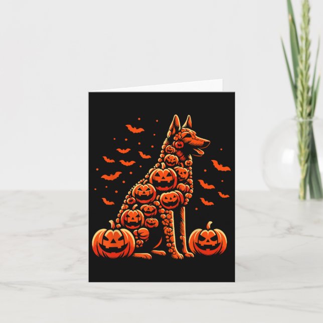 Carte Citrouille belge malinois Jack-o'-lantern Hallowee (Devant)