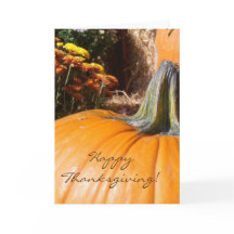 Carte Citrouille bon thanksgiving avec poème