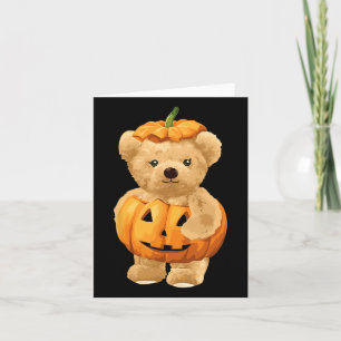 Carte Citrouille cool Et Ours Pour Halloween