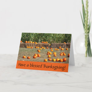 Carte citrouille, Corn et Hay Thanksgiving