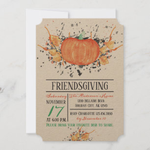 Carte Citrouille d'aquarelle Friendsgiving