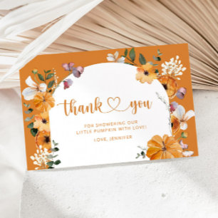 Carte Citrouille d'arc floral d'automne baby shower merc