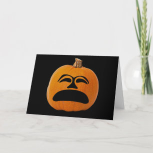 Carte Citrouille de Halloween visage mécontent, Jack o' 