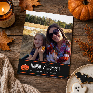 Carte Citrouille de Jack O Lantern avec photo personnali