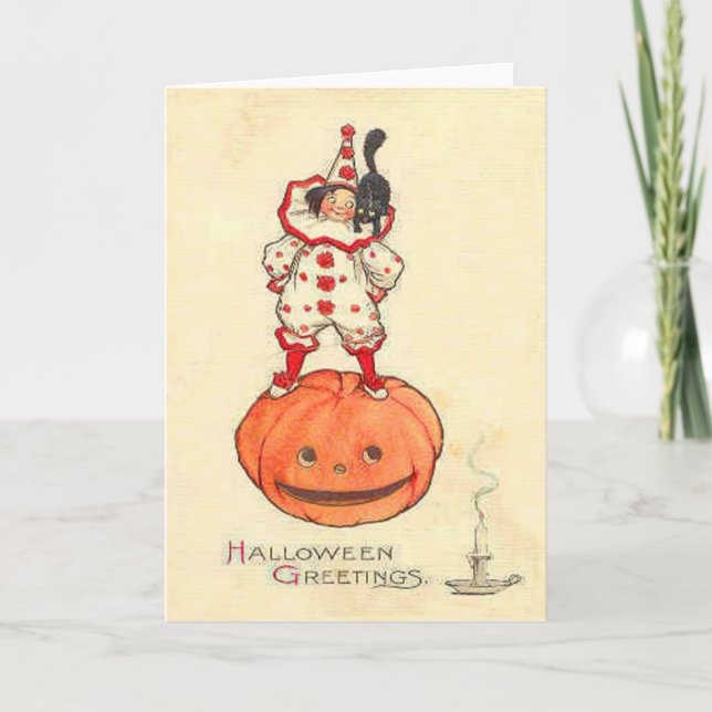 Carte Citrouille de Jack-o'-lantern de chat noir de (Devant)