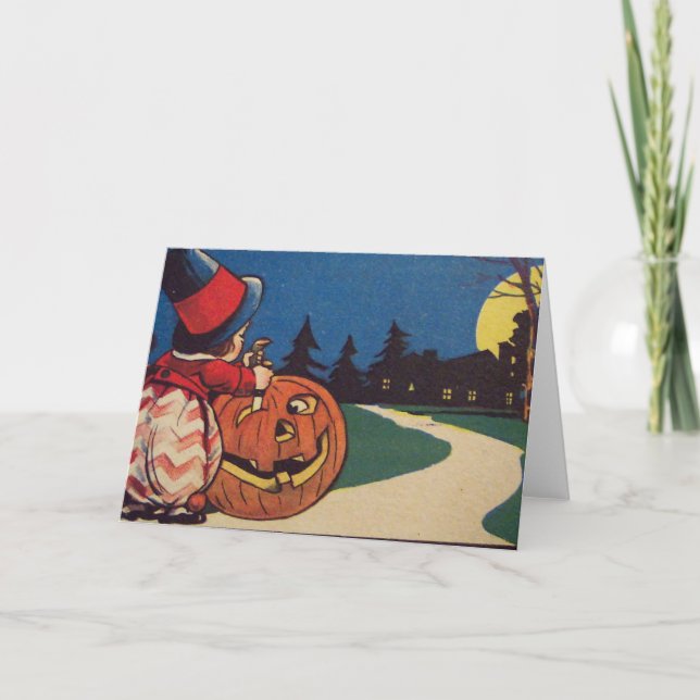 Carte Citrouille de Pleine lune Witch Jack-o'-lantern (Devant)