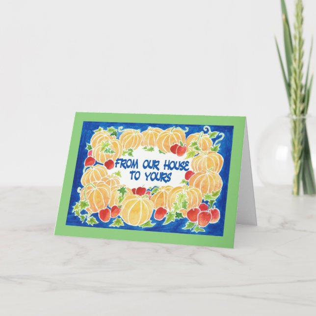 Carte Citrouille de Thanksgiving, Notre maison à v (Devant)