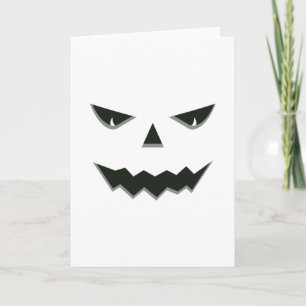 Carte Citrouille d'Halloween aux traits effrayants et fa