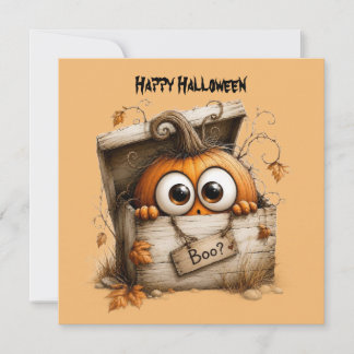 Carte Citrouille d'Halloween dans une boîte