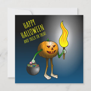 Carte Citrouille d'Halloween pour aller chercher des fri