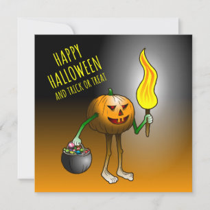 Carte Citrouille d'Halloween pour aller chercher des fri