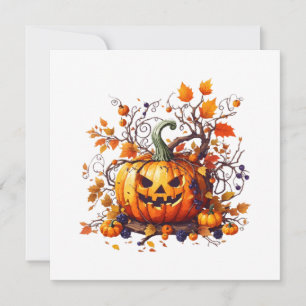 Carte citrouille drôle d'automne Halloween