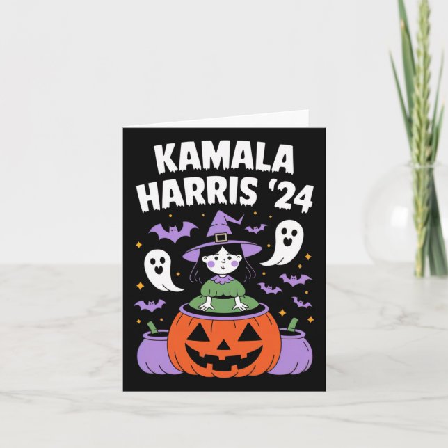 Carte Citrouille drôle d'Halloween Kamala Harris 2024  (Devant)