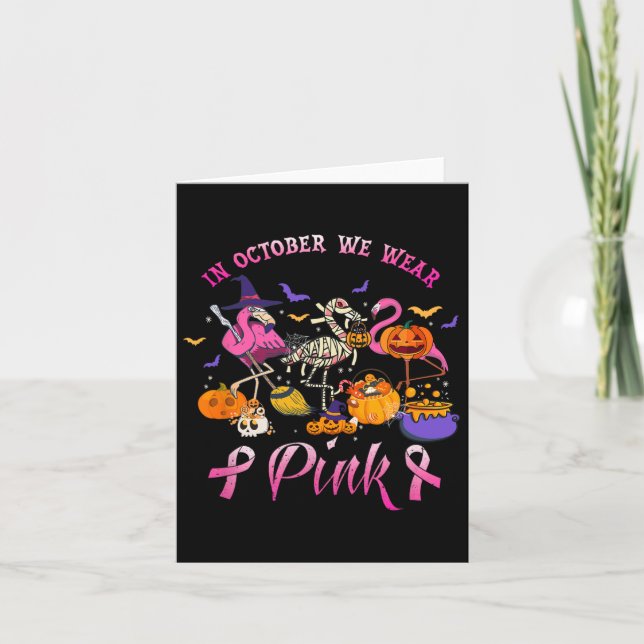 Carte Citrouille Flamant rose Rose En Octobre Nous Porto (Devant)