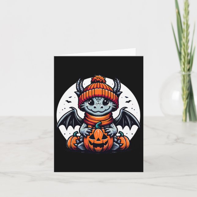 Carte Citrouille Halloween Dragon (Devant)