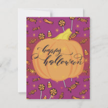Carte Citrouille Halloween Plat 4,25 x 5,5