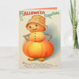 Carte Citrouille Jack O'Lantern Snowman