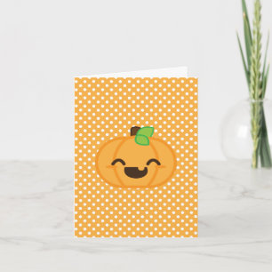 Carte Citrouille Kawaii Jack-o'-lantern